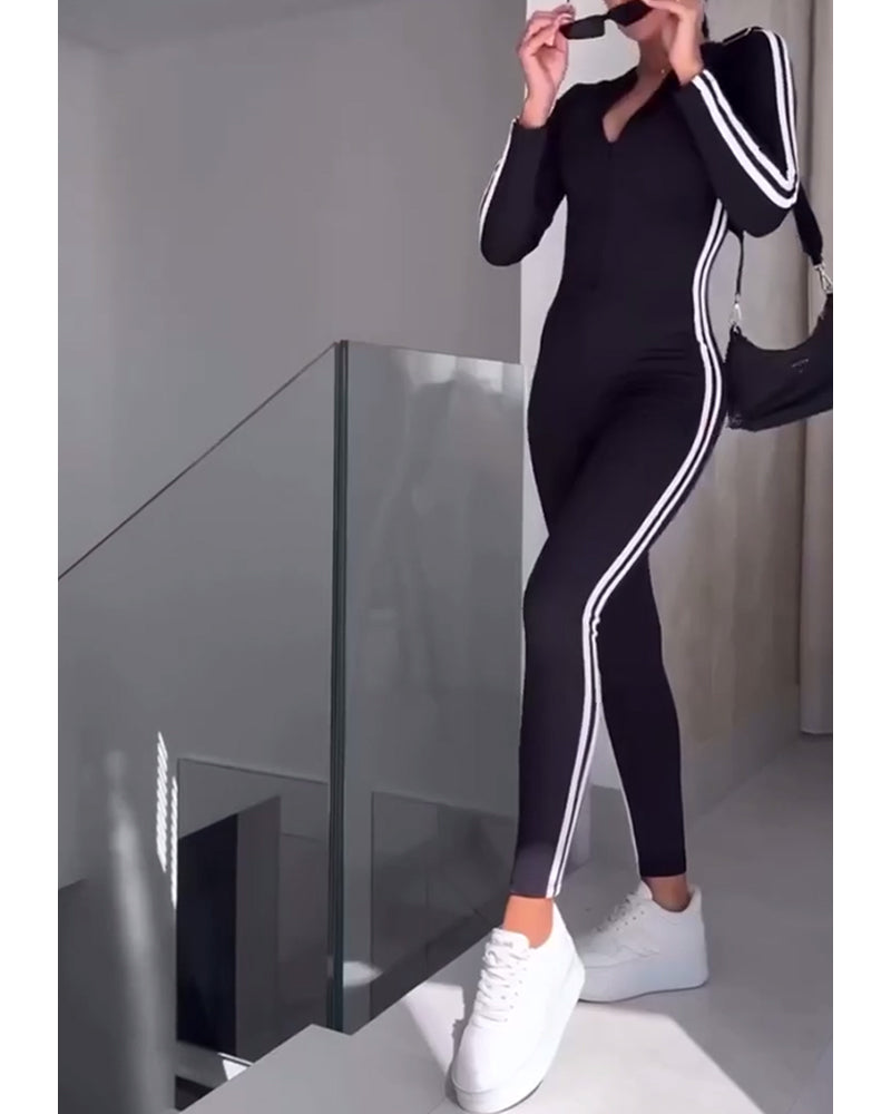 Livia™ | Jumpsuit lässig Sport gestreifte Strumpfhose und Abnehmen Success