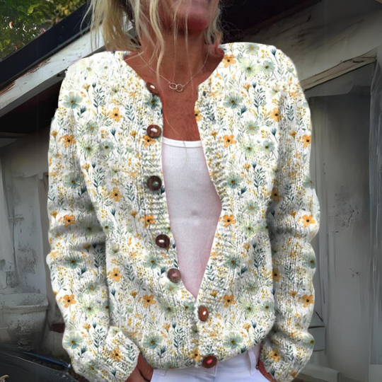 Amanda™ | Blumenstrickjacke