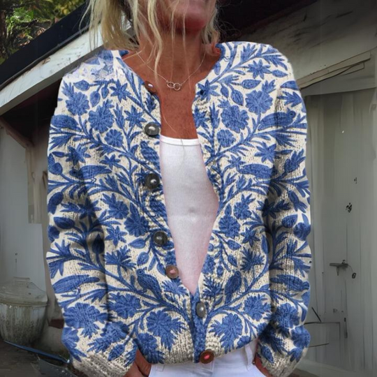 Amanda™ | Blumenstrickjacke