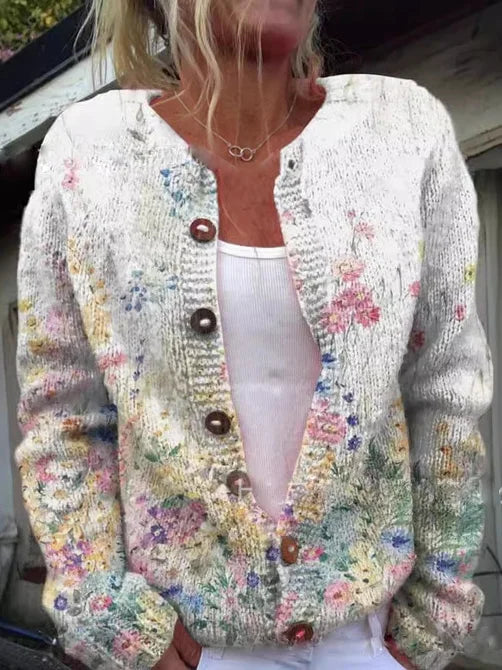 Amanda™ | Blumenstrickjacke