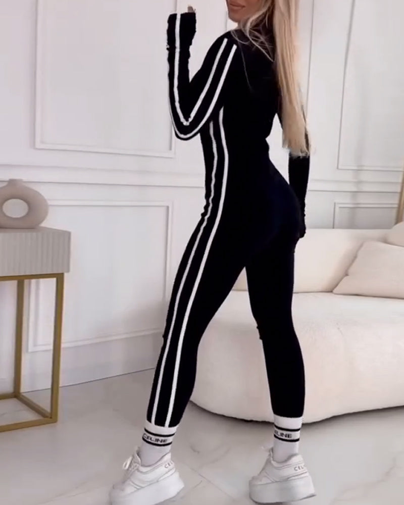 Livia™ | Jumpsuit lässig Sport gestreifte Strumpfhose und Abnehmen Success