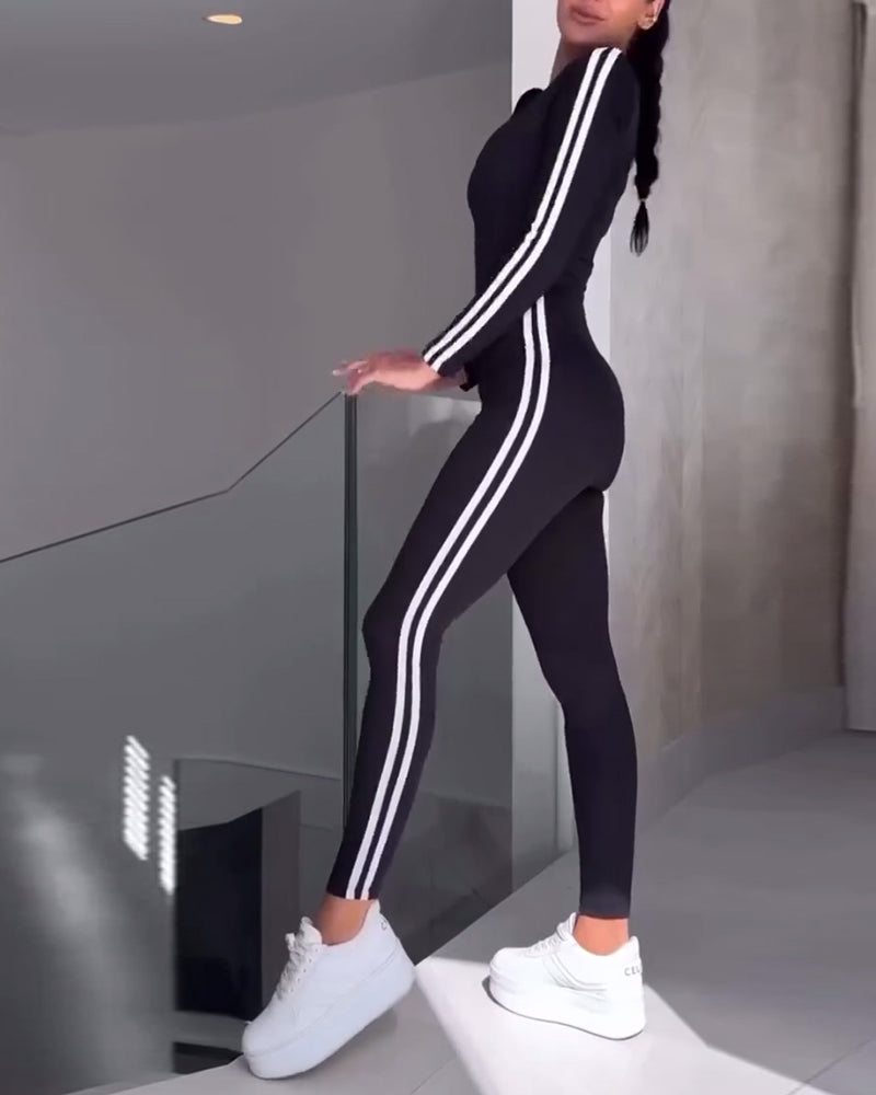 Livia™ | Jumpsuit lässig Sport gestreifte Strumpfhose und Abnehmen Success